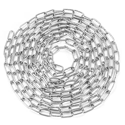 1/8" Chain 33 ft Length, Stainless Steel Chain Links for Hanging
