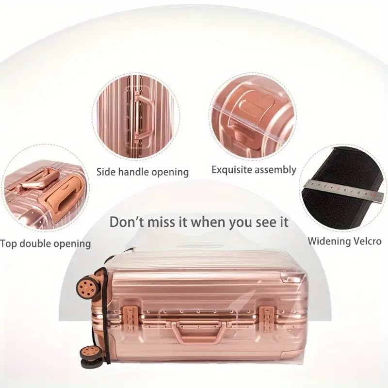 Image of TOTAL HOME Transparent Suitcase Cover 24 Inch (Medium) - Waterproof PVC Luggage Protector | Dustproof Trolley Bag Cover for Travel with Hook & Loop Closure (Clear, Fits 24 inch Check-in Bags)