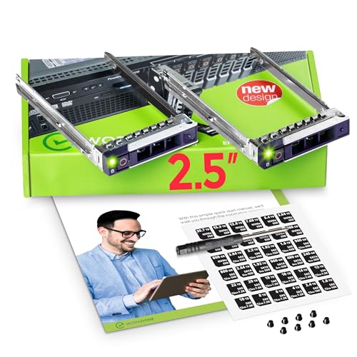 Boîtier HDD 2.5 WORKDONE haute densité pour rack serveur Dell PowerEdge G16 R760 R660 R860, Lot de 2