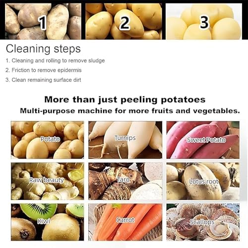 Professional Electric Vegetable Peeler - High-Efficiency Potato Peeling Machine 70-100kg/h, 550W/750W, 5kg/12L & 10kg/22L for Commercial Food Processing