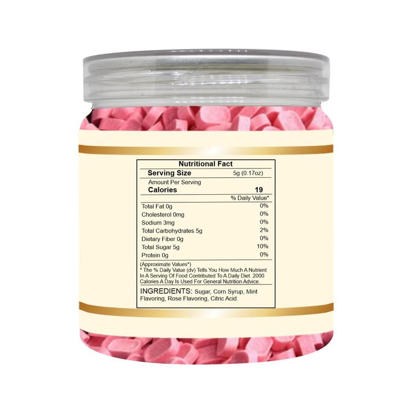 EDZZEL Rose Peppermint Candy - Refreshing Floral Mint Hard Candies