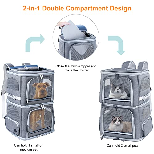Groxkox Porta-Gatos Duplo Para 2 Gatos, Mochila Para Cães Médios, Mochila Para Animais De Estimação