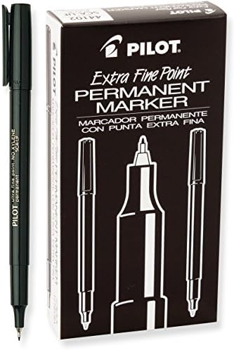 PILOT Extra Fine Point Permanent Markers, Black Ink, 12-Pack (44102)