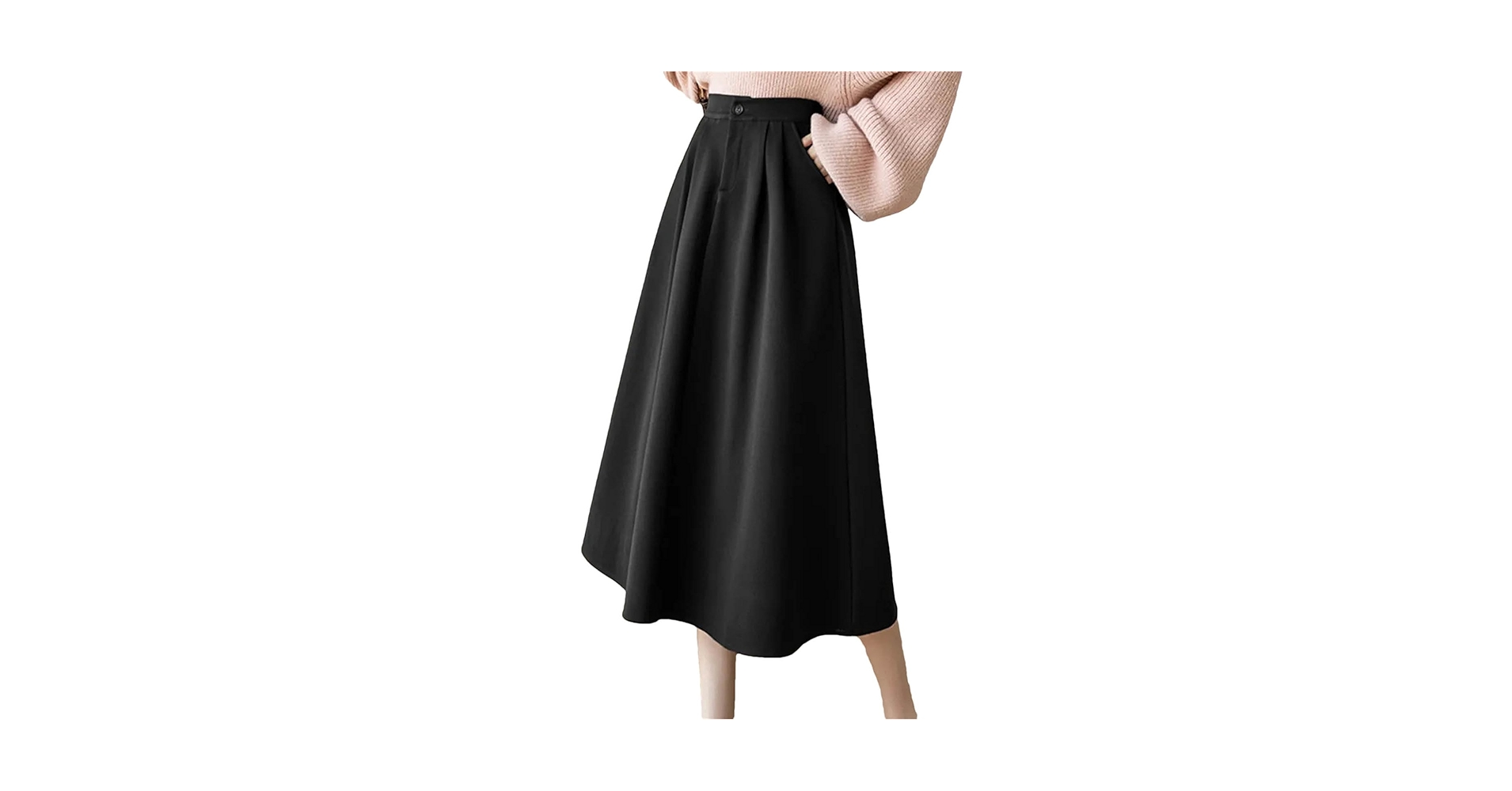 Amazon.com: Autumn Winter Midi Skirt Women Korean A-Line