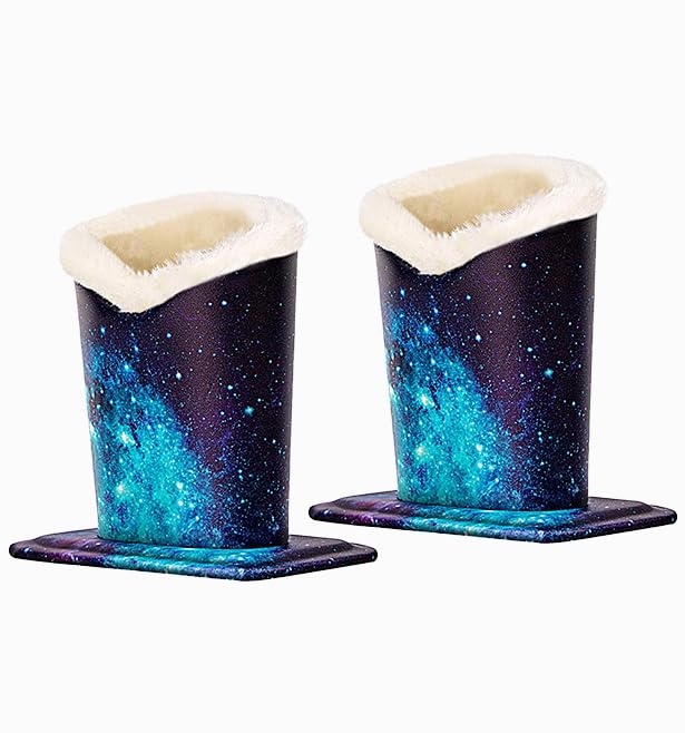 Image of Pack of 2 Plush Lined Eyeglasses Holder Stand Protective Glasses Case For Desks Or Nightstands