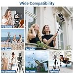 Phone Tripod, 83” Cell Phone Tripod for iPhone, Tall Tripods Selfie Stick with Wireless Remote Extendable Phone Holder Stand for Camera Photo Video Recording - Image 4