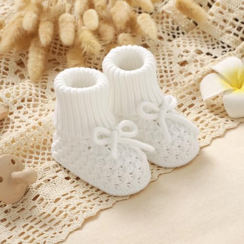 Newborn Shoes Knitted Baby Booties Hand Crochet Knit Infant Boys Girls First Walkers Soft Crib Sock Boots4