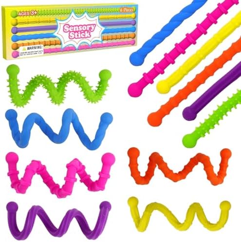 6 Pack Fidget Sticks Fidget Toys Textured Textured Sensory Toys S...