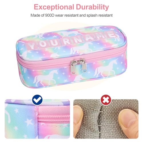 Image of Bagseri Kids Pencil Case Box - Unicorn Pencil Case for Girls Bid Capacity Pencil Pouch for School, Multifunction Pencil Bag with Compartments for Kids Teen, Pen Case Only (Colored Unicorn)