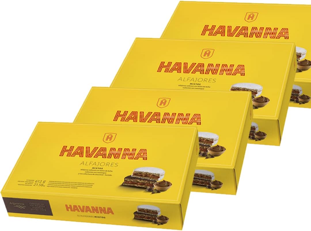 Havanna Alfajores Mixtos x 12 unidades - 612 Grams (21.58oz) - Pack of 4