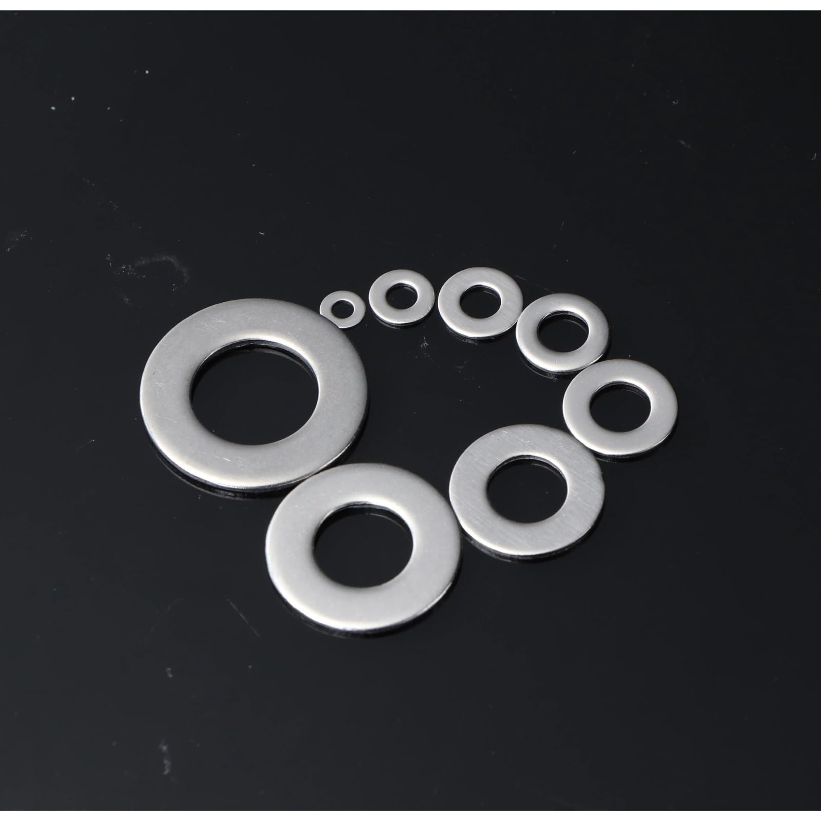 Assortiment de rondelles plates Jeu de rondelles en acier inoxydable, 1010 pièces, M2 M3 M4 M5 M6 M8 M10 M12, plates, anneau uni, Kit d'assortiment joints