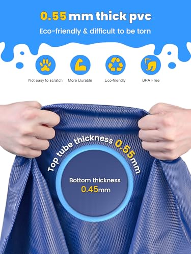 Image of VISTOP Non-Slip Splash Pad for Kids and Dog, Thicken Sprinkler Pool Summer Outdoor Water Toys - Fun Backyard Fountain Play Mat for Girls Boys Children or Pet Dog (127 inch, Red&Yellow&Green&Blue)