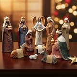 Comfy Hour Kolekcja Faith and Hope Baby Jesus, Święta Rodzina z Aniołem, figurka bożonarodzeniowa, zestaw 11 sztuk, żywica poliestrowa
