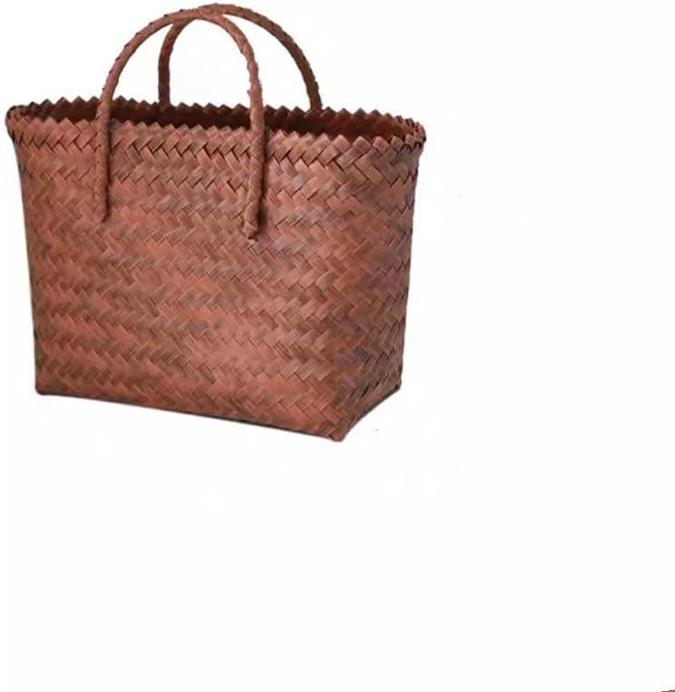 Picnic Basket Imitation Rattan Woven Carrying Outdoor Picnic Basket for Camping Outdoor(Medium)