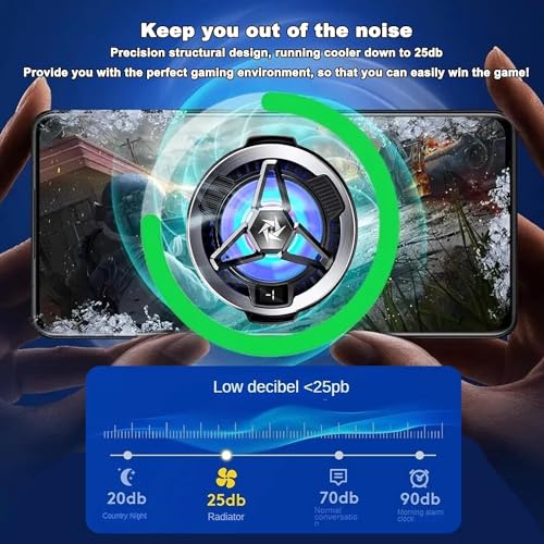 Image of Sounce Phone Cooler Gaming Fan, Led Gaming Mobile Cooler With Digital Display & RGB Lights, Magnectic Phone Radiator for iPhone, Smartphones from 4.5-7 in, Cooling for Live Streaming