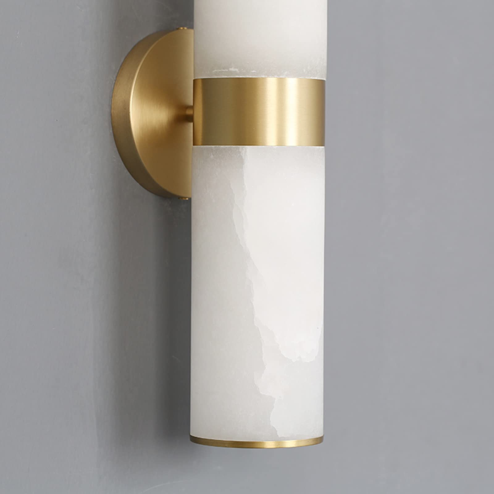 Applique da parete Lampada da parete moderna e di lusso sul comodino, camera degli ospiti dell'hotel, soggiorno, bagno, corridoio, lampada da parete in marmo tutto bronzo Lampada da parete