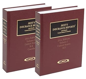 Textbook Binding Best's Insurance Reports Life/Health United States & Canada 2014 Edition Volume I & Volume II Book
