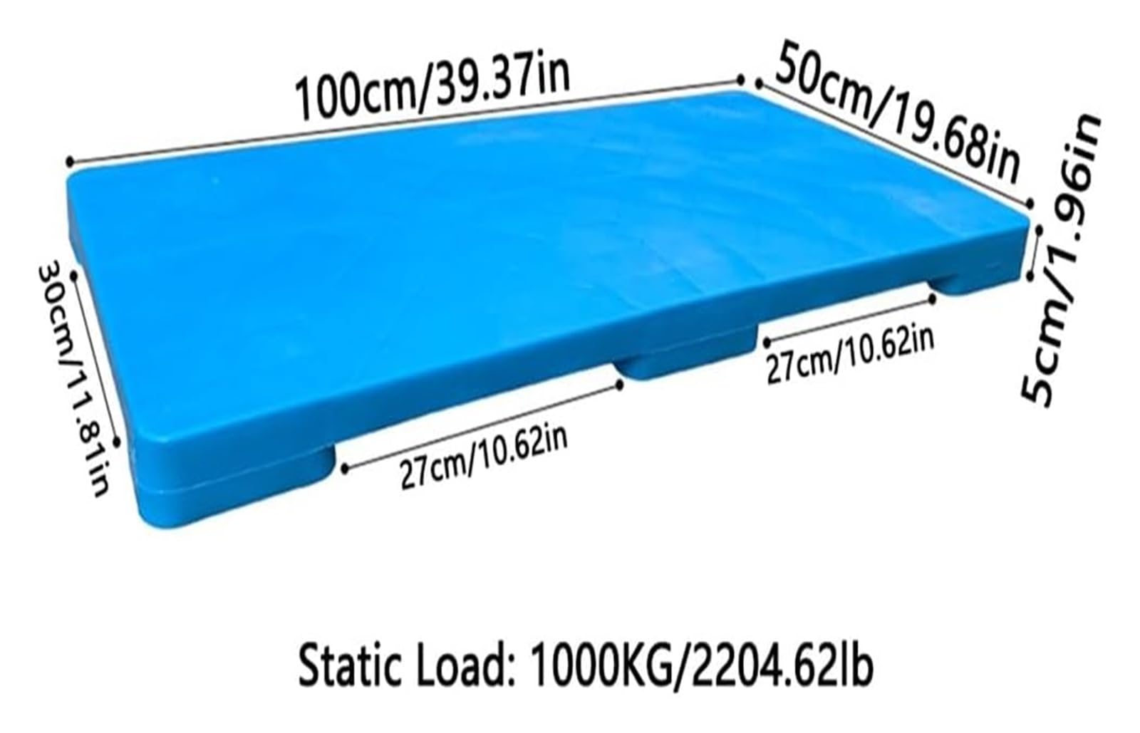 JINMLBO Plastic Pallet, Interlocking Pallet Storage System, Moisture-Proof Pad, Safety Storage Grid Pads for Warehouses, Storage Rooms, Restaurant, Kitchens, Garages(100x50x5cm)