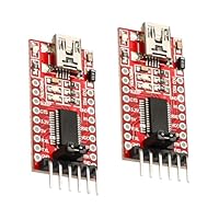 FTDI 232RL Mini USB auf TTL Adapter, QIQIAZI 3.3V 5V FTDI 232RL Adapter USB to TTL serielles Modul kompatibel mit Arduino (2 PCS)
