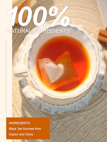 Image of TeeLux English Breakfast Black Tea, Smooth & Full-bodied Taste, Floral & Fruity Aroma, Caffeinated, Hot & Iced Tea, 100 Count
