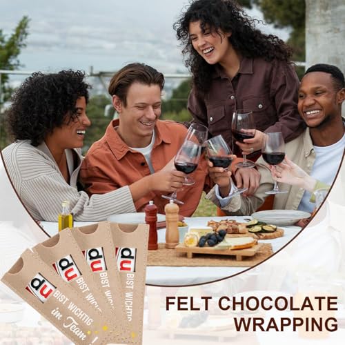 Scinzene 12 Stück Dankeschön Geschenke, Klein, Danke Geschenk, Kollegen Geschenk, Geschenke Für Kollegen, Hülle Filzbeutel Für Schokolade, 20 * 9 Cm, Ideal Für Büro, Teamaktivitäten Und Reisen