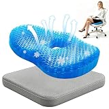 SilverChry Cuscino per Seduta in Gel,41X33X5cm, Extra Spesso ed Extra Grande, Fresco e Confortevole, Allevia il Dolore all'Anca e al Nervo Sciatico,per Auto,Ufficio,Casa,Sedia a Rotelle