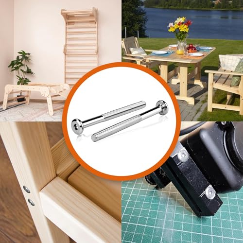 TXXATX Flachkopfschrauben M6x80 mm Möbelschrauben M6 Schrauben 20 Stück Linsenkopfschrauben Innensechskant Zylinderschrauben Stahl Verzinkt mit Hex Key für Betten Kinderbetten Stühle Kraftfahrzeuge