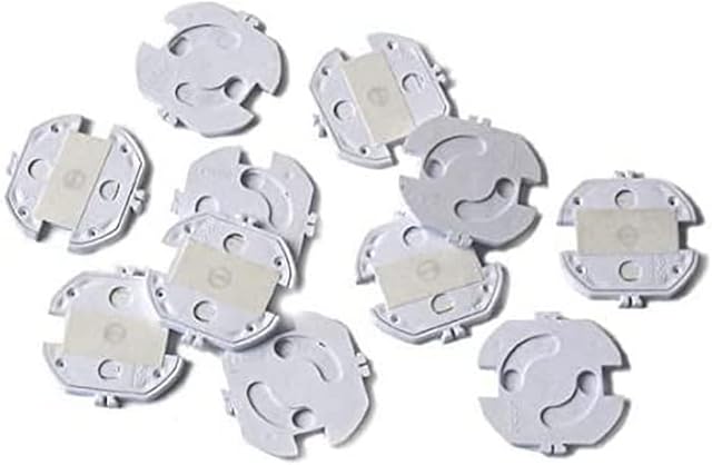 reer 3246.010 Adhesive Socket Protector, Pack of 10, White, The Original from The Inventor