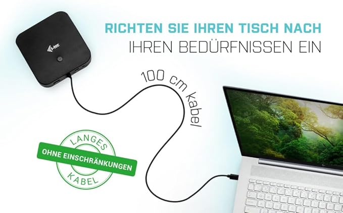 HUB USB Tipo C i-tec Negro con HDMI DP PD100W miniatura 8