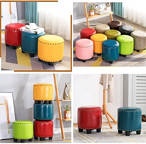 elegante otomano Repousa-pés empilhável de couro pu estilo nórdico otomano para sala de estar e quar