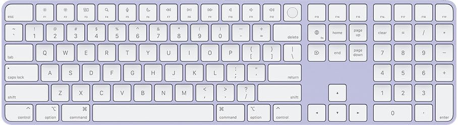 Apple Magic Clavier avec Touch ID et pavé numérique (A2520) (QWERTY Anglais) Violet (Reconditionné)