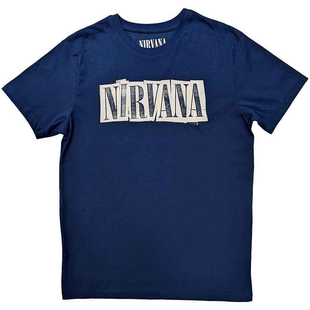 Nirvana T Shirt Box Band Logo Official Unisex Denim Blue XXL