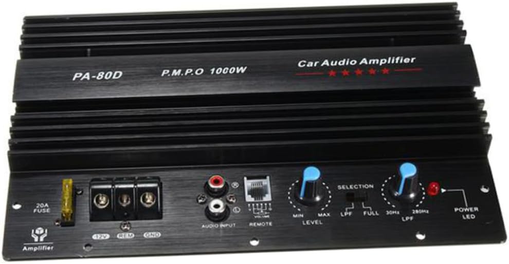12v 1000w Car Audio Subwoofer Built- Converters Inputs Full Range Speaker Amp