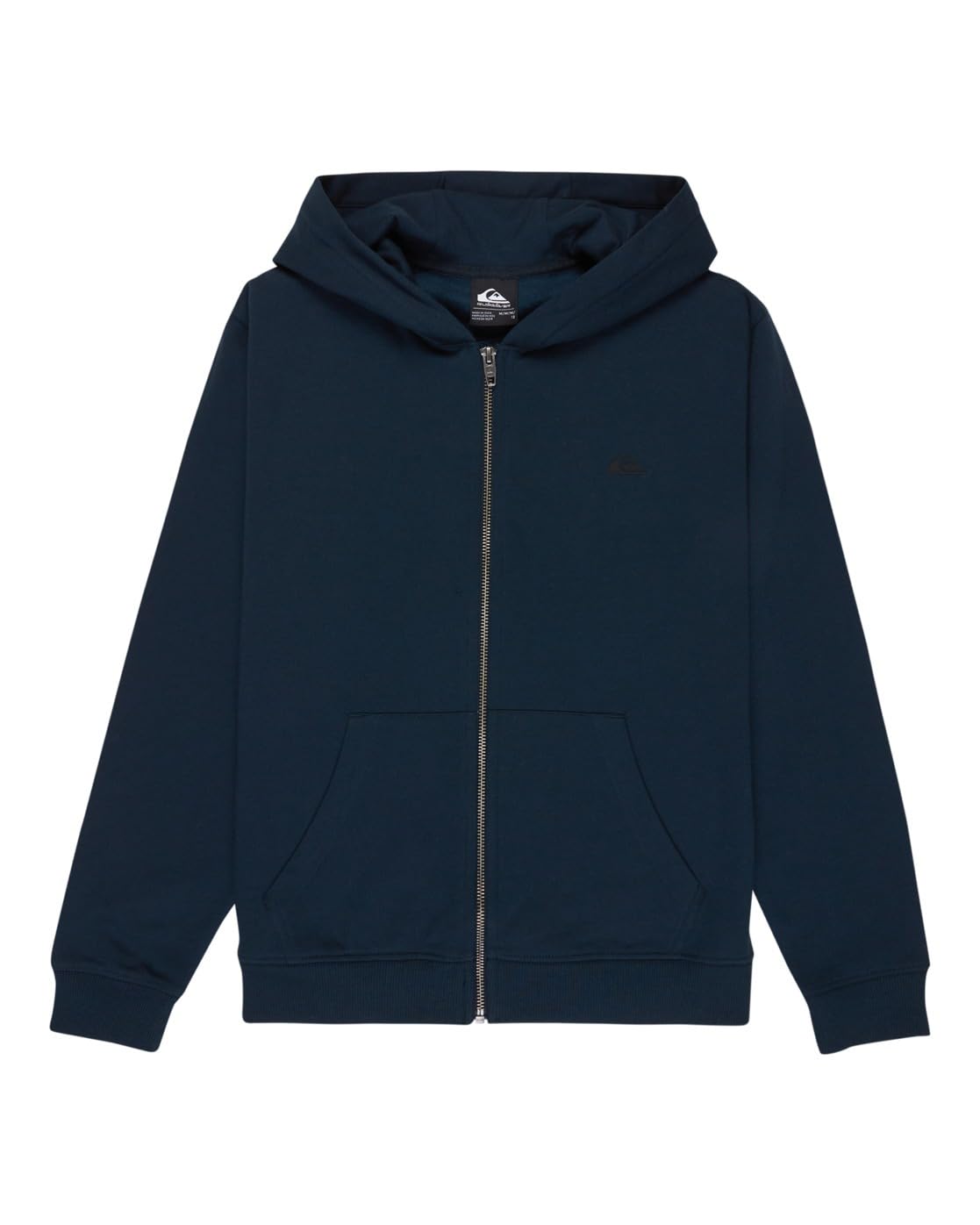 Quiksilver Fleece Zip-Up Hoodie With Embroidered Chest Logo Navy Blue 16Y (174Cm)