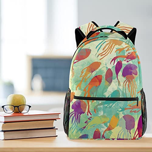 Sac à dos de voyage rouge et orange avec support de bouteille pour campus et loisirs