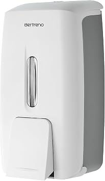 Commercial Soap Dispenser Wall Mount Manual Pump Hand Soap Dispenser 800ml Gel Liquid Hand Sanitizer Dispenser Self Adhesive for Home Bathroom White