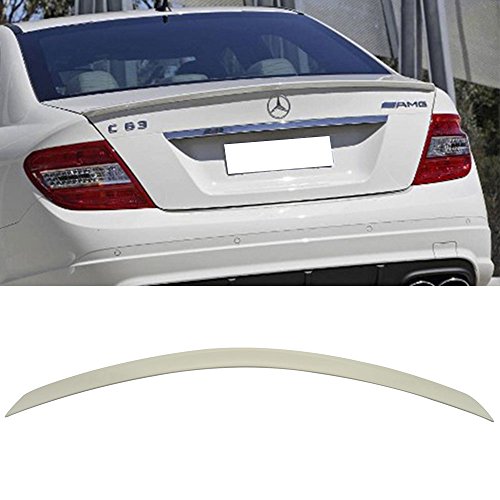 Pre-Painted Trunk Spoiler Compatible With 2008-2014 Benz C-Class W204, Amg Style Abs Painted # 650 Cirrus White Rear Tail Lip Deck Boot Wing Other Color Available By Ikon Motorsports, 2009 2010 2011 #TOP1