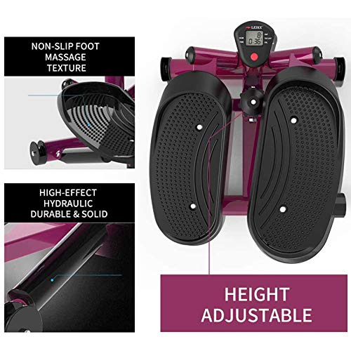 RAHYMA-Weiping-Portable-Twist-Stair-Stepper-Adjustable-Resistance-Twisting-Step-Fitness-Machine-with-Bands-and-LCD-MonitorPink