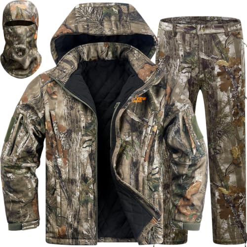 Image of NEW VIEW Insulated Hunting Clothes for Men Cold Weather, Warm Camo Hunting Jacket and Pants, Hunting Suit for Deer Duck Hunts