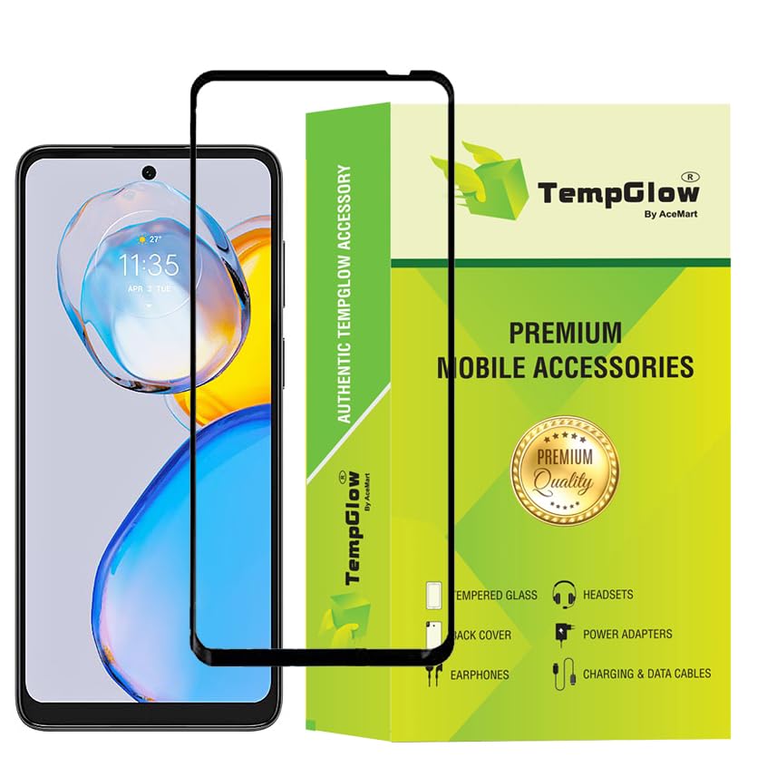 Image of Screen Protector for Motorola Moto E32 | G22 (Black) Tempered Glass Edge-to-Edge 6D Screen Guard With Installation Kit
