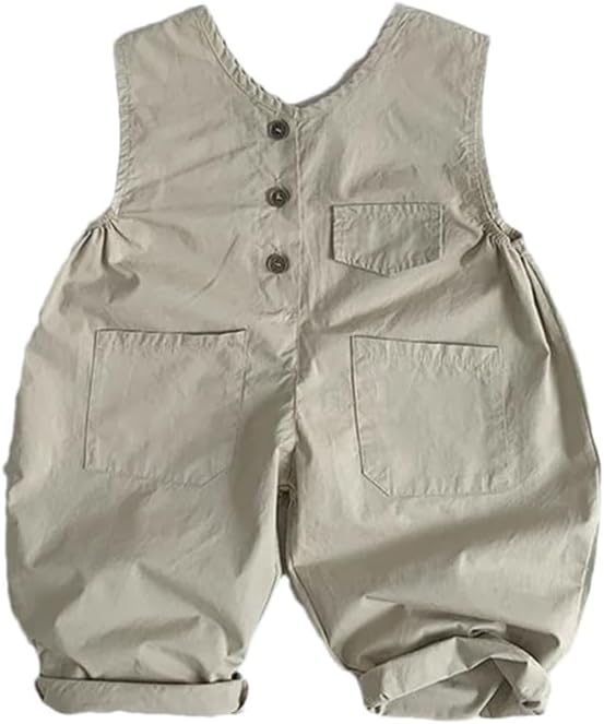 Kids Thin Suspenders Pants Vintage Loose Casual Cargo Overalls