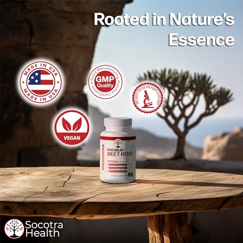Image of Beet Root Capsules - Premium Organic Beetroot Powder - Nitric Oxide Supplement - Heart Health, Circulation and Stamina Support - Non-GMO - 60 Vegan Capsules