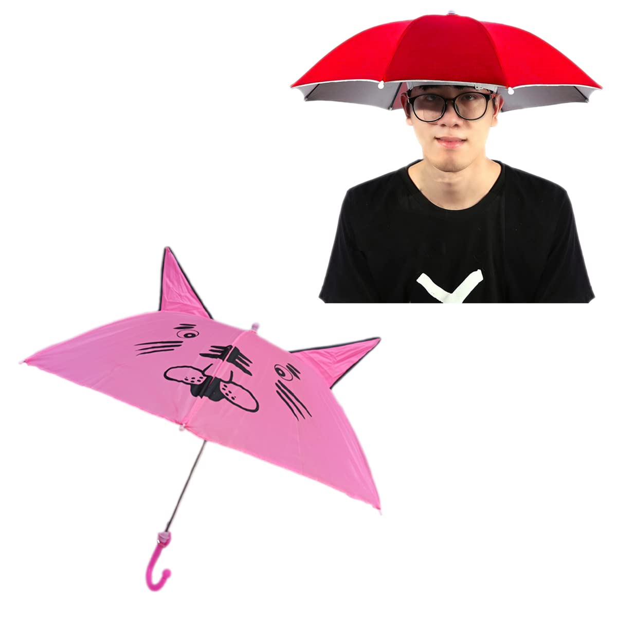 Umbrella for Kids Girls Stylish Kids Umbrella for Boys 5 years Hat & Ear Kids Umbrella Combo (Pack of 2)-image-43