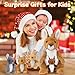 5 in 1 Kangaroo Stuffed Animal with Babies Inside Pouch, 16 Inch Mommy Stuffed Kangaroo Plush Toy with 4 Babies kangaroos Set Toys for Kids Boys Girls Christmas Birthday Gifts Party Favors