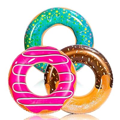 Lustige aufblasbare Donut-Schwimmreifen – Hochwertiges Vinyl, funkelnde Optik, 82.55 cm – Perfekt für Poolpartys & Sommer!