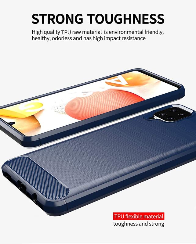 Image of NPRC Hybrid Ultra Slim Protective Case TPU Non-Slip Carbon Fiber Texture Shockproof Case Cover for Samsung Galaxy M53 5g - Blue