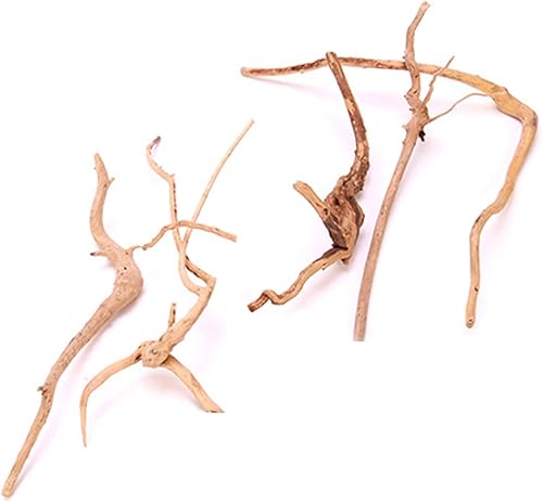 5 piezas de madera flotante para acuario de madera flotante, decoraciones de pecera, ramas de madera maciza de reptiles para pecera, escondite de