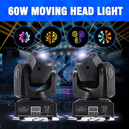 Ygreap 2Pcs 60W Led Moving Head Stage Lights Dmx512 Control Led Strobe Dj Lights #TOP6