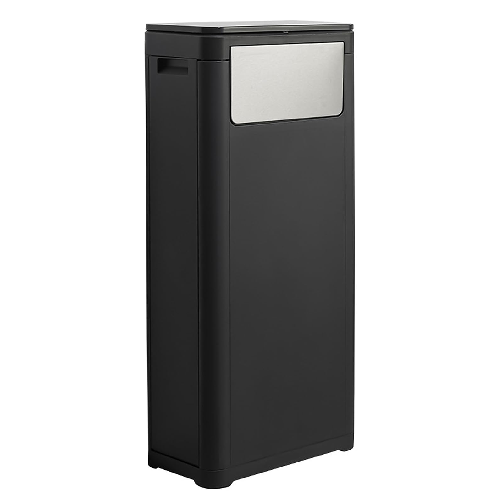 Gevvnss 32L Touch Top & Push Front Kitchen Bin,Large Capacity with Lid,Modern Plastic Waste Bin for Kitchen,Office,Bathroom,Home,Black(32.5x19x73cm)