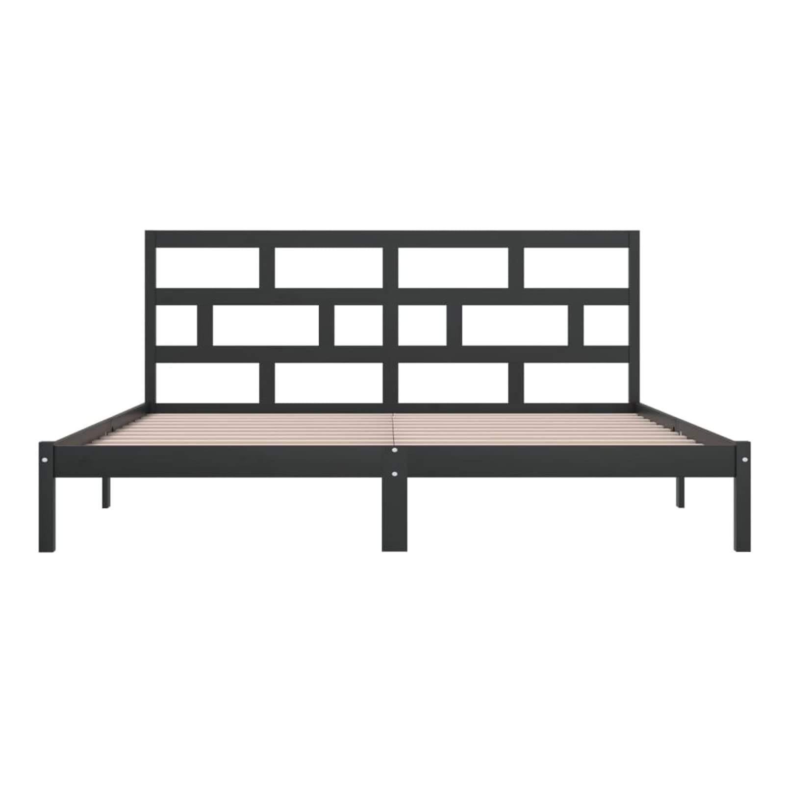 Homgoday Somier,Estructura de Cama de Madera Maciza de Pino Negra 200x200 cm Estructura Cama 75/90/120/135/140/160/180/200x200cm Cama Individual Cama Matrimonio Anti-Ruido y fácil de Montar
